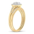 thumbnail image 4 of 14kt Yellow Gold Round Diamond Cluster Bridal Wedding Ring Band Set 1/2 Cttw, 4 of 4