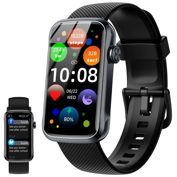Fitness Tracker for Men Women, 2026 New 1.47" HD Smartwatch, Smart Watch with 110 Sport Modes, IP68 Waterproof Pedometer, Compatible with Android and Ios, Deep Black