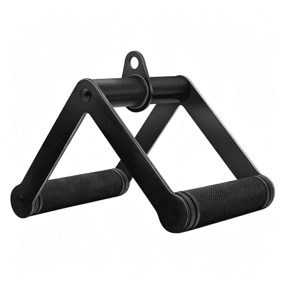 CYFW Double D Row Handle Cable Attachment for Weight Workout,Steel with Non-Slip Rubber Grip Cable Machine Attachment(Black)