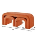 thumbnail image 3 of Modern U-Shaped Teddy Ottoman Set of 3 with Soft Beige Canvas 44 " and 18 " Stools Perfect for Living Room Footrest or Entryway, 3 of 6