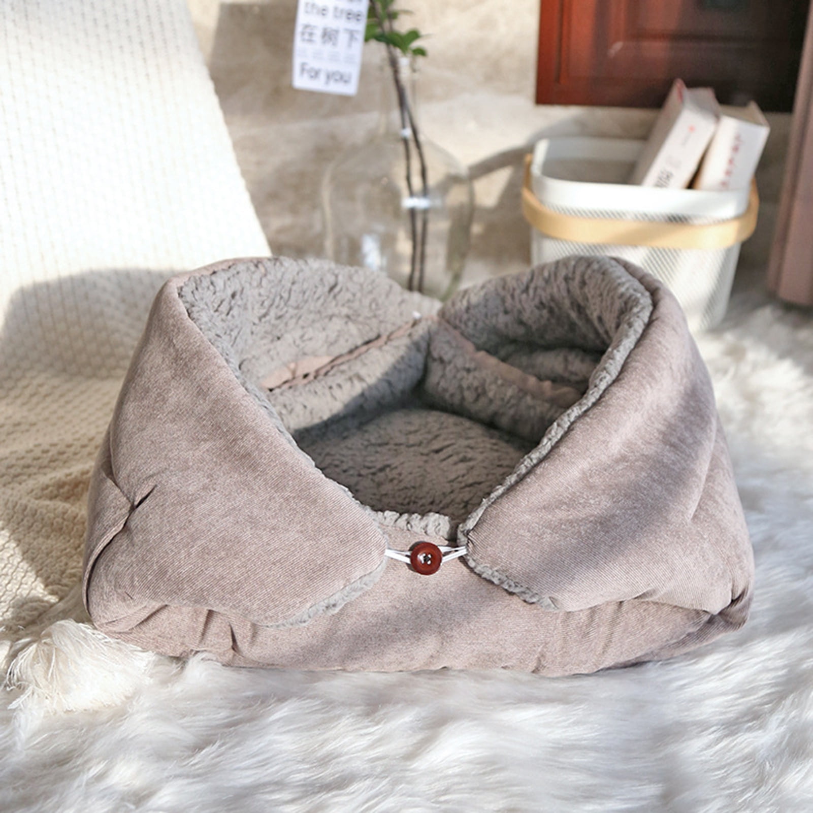 Opolski Cat Mat Winter Self Warming Soft Washable Pet Cat Calming Bed Folding Cushion for Indoor