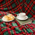 thumbnail image 5 of Christmas Throw Blankets, Buffalo Plaid Throw Blanket for Couch Sofa Bed, Soft Warm Fuzzy Cozy Plush Checkered Fleece Blanket, Lightweight Farmhouse Decor 50" x 60" (red Green Plaid), 5 of 6