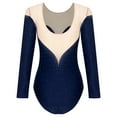 thumbnail image 4 of TiaoBug Sheer Mesh Long Sleeve Dance Leotards for Womens Ballet Leotard Gymnastics Bodysuit Navy Blue XXL, 4 of 7