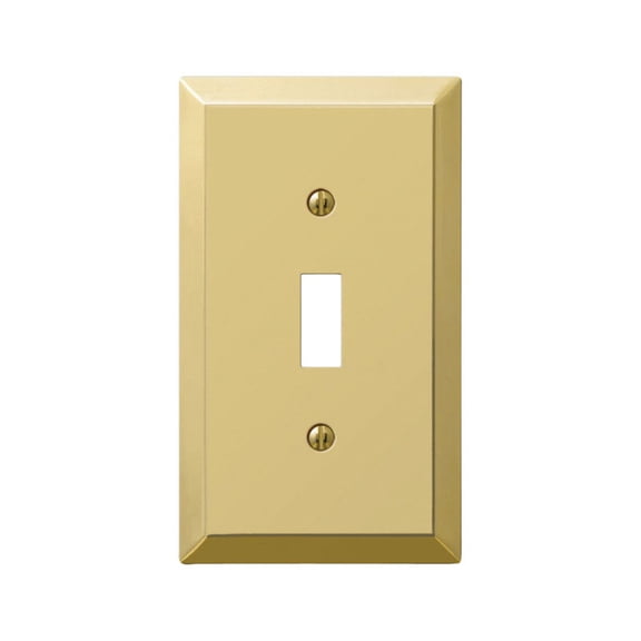 Amerelle 1-Gang Stamped Steel Toggle Switch Wall Plate, Polished Brass 163TBR