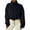 Navy, variant on felwors Women's Full Zip Fleece Short Jacket Warm Winter Long Sleeve Stand Collar Sherpa Crop Coat Beige, M