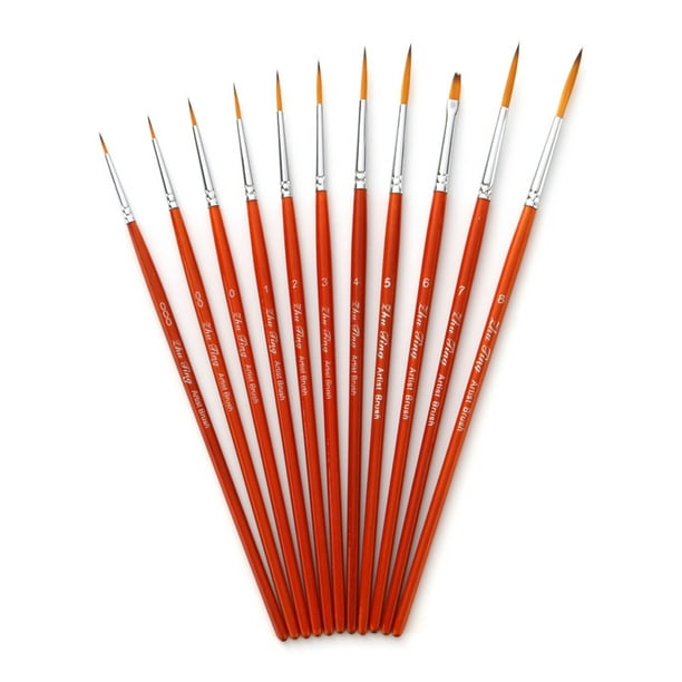 11pcs Draw Paint Brushes Kit Set Artist Paintbrush Nylon Hair Pointed