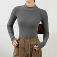 thumbnail image 4 of TYGHBN Turtleneck Pullover Women's Turtleneck Shirt Long Sleeve Shirt Women's Tight Thermal Top Slim Fit Basic Tops Stand Up Collar Turtleneck Pullover Undershirt Turtleneck Shirt Elegant Silk, 4 of 7