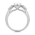 thumbnail image 3 of Bow Jewelry 1.9 Ct Pear Cut Moissanite Ring - 14K White Gold Plated Ring for Women's - Hidden Halo Design for Engagement - 3 Stone Halo Moissanite Ring for Women's, 3 of 3