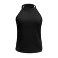 thumbnail image 5 of HAPIMO Women's Summer Tank Tops O-Neck Blouse Sleeveless Shirts for Girls Solid Color Print Tops Casual Slim Fit Camis Vest Daily Basic Camisole Sales Black M, 5 of 6