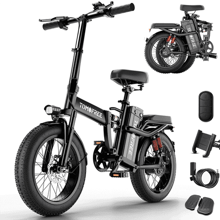 Tomofree T1 16" Folding E Bike, Electric Bike for Adults, 48V 20Ah, 31MPH