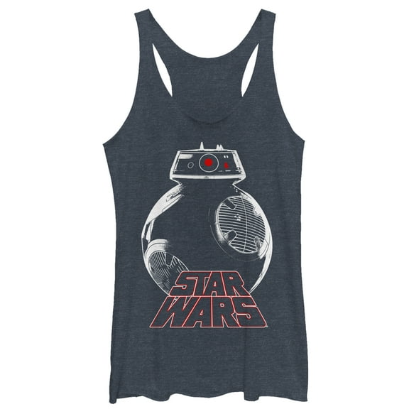 Women's Star Wars The Last Jedi Droid Racerback Tank Top Navy Blue Heather Small