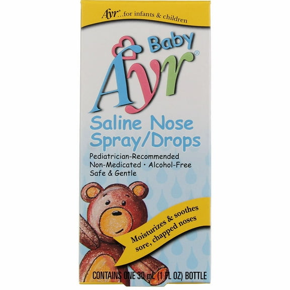 Ayr Baby Saline Nose Spray/Drops 30 mL (Pack of 4)