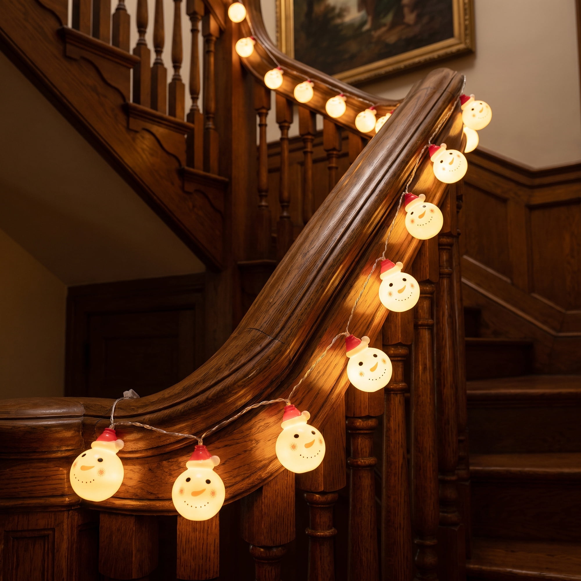 Unique Bargains Fairy Garlands Yuletide Noel Decor Lamps 9.8 ft Snowman USB Powered