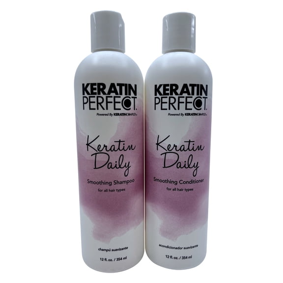 Keratin Perfect Keratin Daily Smoothing Shampoo & Conditioner All Types 12 oz