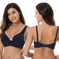 thumbnail image 4 of Curve Muse Women’s Unlined Plus Size Comfort Cotton Underwire Bra-Navy/White,Grey-46C, 4 of 7