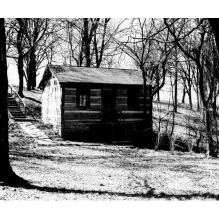 USA Kentucky Bardstown My Old Kentucky Home State Park log cabin in forest replica of Judge John Rowans law office Canvas Art -  (24 x