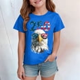 thumbnail image 2 of Toddler Girls America 250th Anniversary T Shirt Patriotic US Eagle Print Comfort Colors Short Sleeve Casual Tops for 1776-2026 US 250 Years Gibobby,9-10 Years,Blue, 2 of 5