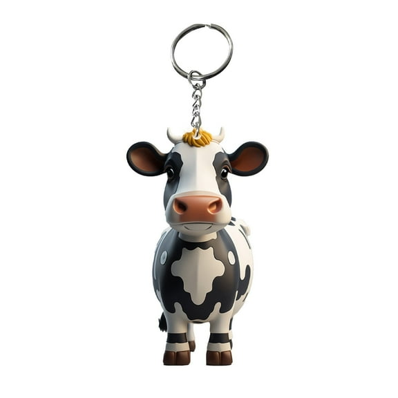 Gmogad Cow Pendant Keyring Acrylic Cow Keychain Cute Yak Animal Decoration Bag Charm Key Holder Durable Reusable Gift for Kids Teens Adults Animal Lovers Stocking Stuffer