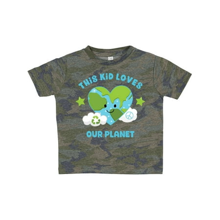 

Inktastic This Kid Loves Earth Gift Toddler Toddler Girl T-Shirt
