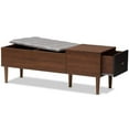 thumbnail image 4 of Baxton Studio Merrick Storage Bench in Light Gray and Dark Brown, 4 of 11