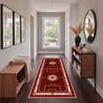 thumbnail image 2 of GENIMO 8'x10' Area Rug for Living Room, Washable Rug Non Slip Soft Maple Leaf Soccer Field Rug for Bedroom Dining Room Home Office, Dusty Crimson, 2 of 8