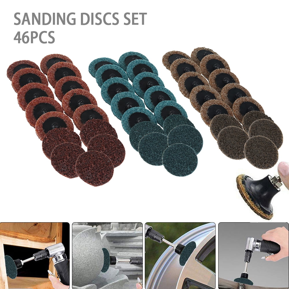 45Pcs 2" Cleaning Conditioning Roll Lock Surface Sanding Discs Medium Grit 