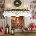 thumbnail image 6 of Sage Green Christmas Fireplace Mantle Scarf, Xmas Botanical Berry Winter Mantel Cover Table Runner for Home Living Room Door Window, Indoor Outdoor Holiday Party Decor 17" x 60", 6 of 8