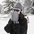 thumbnail image 2 of PMVFHDE Men's Winter Outdoor Ski Mittens Thick Waterproof Zipper Warm Gloves, Unisex Cold Weather Guard Grey,M, 2 of 9
