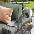 thumbnail image 2 of UDPATIO 6-Piece Patio Furniture Set, Outdoor Patio Sofa Set With Wide Armrest, All-Weather Wicker Rattan Guest Set With Cushion And Glass Table And Waterproof Cover, Grey &Green, 2 of 6