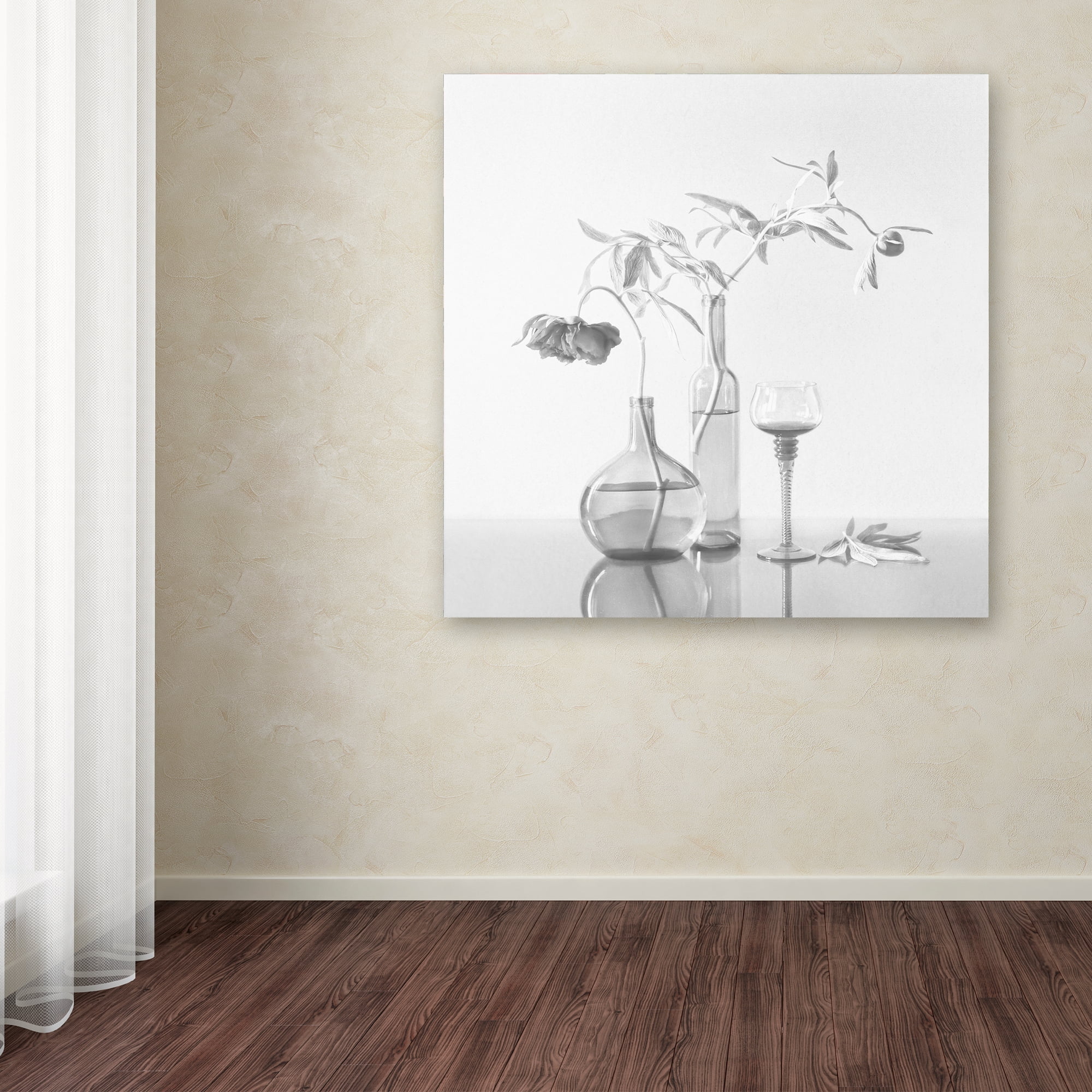 Trademark Fine Art 'Still Life With Peonies' Canvas Art by Dimitar Lazarov