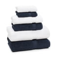 thumbnail image 2 of Authentic Hotel and Spa  Turkish Cotton 6-piece Towel Set White/Navy, 2 of 5
