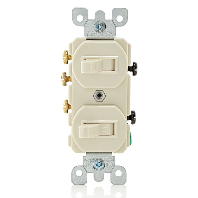 Interruptor combinado Leviton 15A 120/277V estilo dúplex color almendra claro
