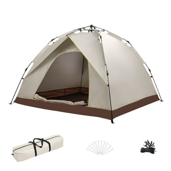 yeacher Tente de Camping Familiale Instantanée à Déploiement Rapide - Imperméable, Résistante aux UV, Portable pour 2-3 Personnes, Options Beige/vert Foncé/bleu