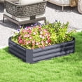 thumbnail image 2 of Outsunny Galvanized Raised Garden Bed, 4' x 3' x 1' Planter Box, Dark Grey, 2 of 10