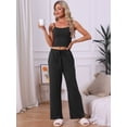 thumbnail image 2 of DARING DIVA Women's Pajama Set Cami Jersey Knit Adjustable Spaghetti Strap Pants XS Black, 2 of 7