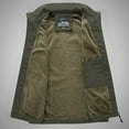 thumbnail image 6 of Lovskoo Men's Outdoor Casual Sleeveless Cargo Jackets Fleece Lined Stand Collar Full Zip Coats Warm Outwear Padded Vest Coats Olive Green, 6 of 8