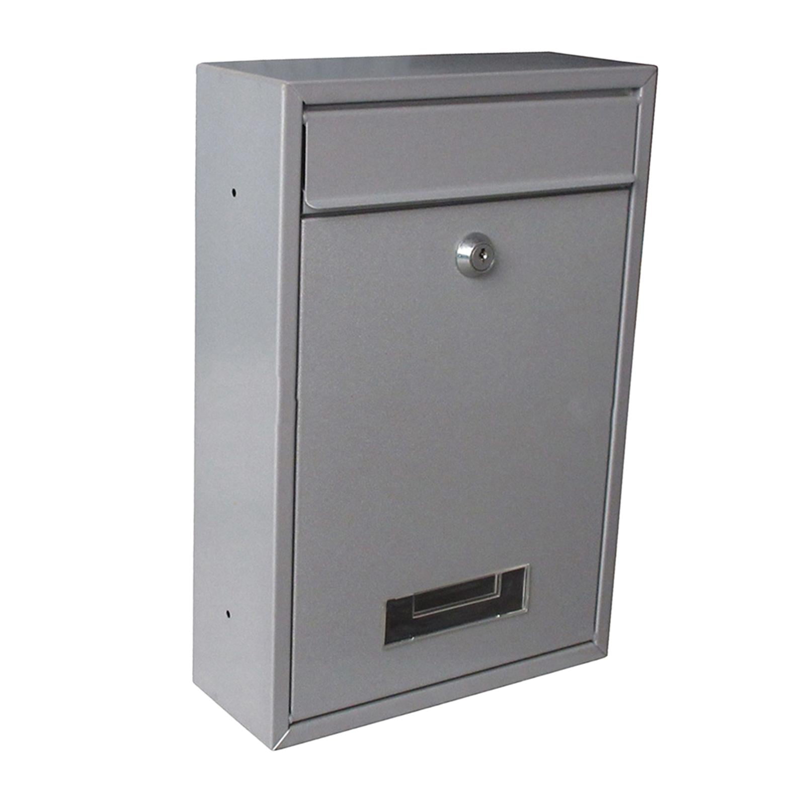 Lazsy Metal Mailbox Wall-mounted Anti-rust Post Mail Mail Box 8x3x13 Gate Decorative Secure Letterbox Silver