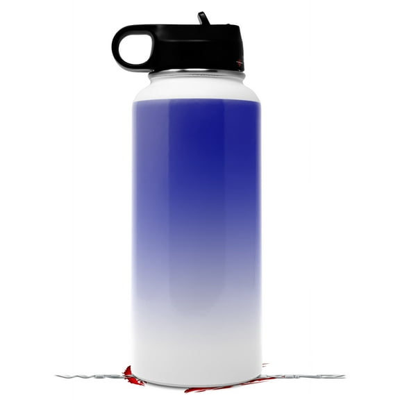 Skin Wrap Decal compatible with Hydro Flask Wide Mouth Bottle 32oz Smooth Fades White Blue (BOTTLE NOT INCLUDED)