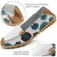 thumbnail image 3 of YAZI Womens Comfortable Leather Floral Print Flats Casual Driving Loafers Walking Shoes for Women, 3 of 8