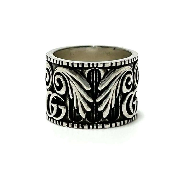 Pre-Owned GUCCI Men's and Women's Rings GG Silver (Good
