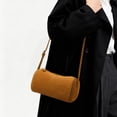 thumbnail image 6 of Genuine Leather Cylinder Bag, Women's Suede Pillow Underarm Shoulder Crossbody Purse, 6 of 8