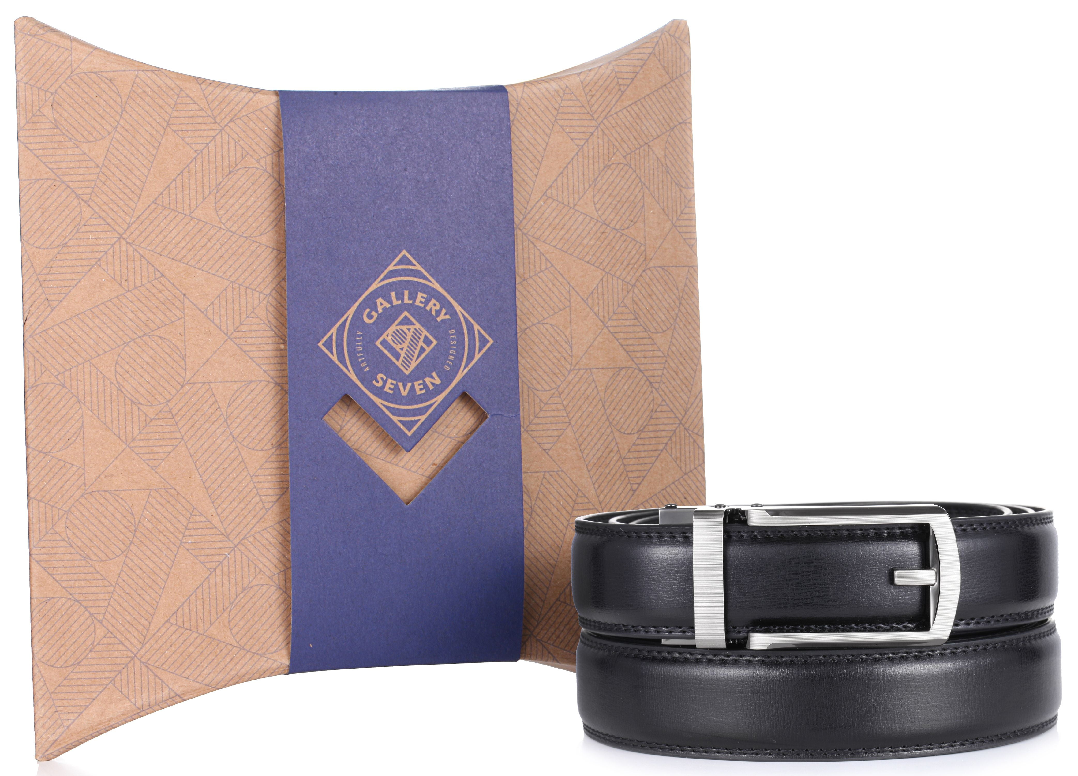 Gallery Seven Leather Click Belt Adjustable Ratchet Belt For Men Gift Wrap