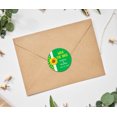 thumbnail image 2 of Darling Souvenir Round 45 Pcs Sunflower Save The Date Stickers Wedding Personalized Bride Groom Names And Date Envelope Seals - Green, 2 of 4