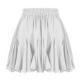 thumbnail image 5 of miqiqism Women Flowy Short Skirts High Waisted Fashion Versatile Stretchy Flared Dress Lady Casual Mini Skater Skirt with Pockets,01_White,Small, 5 of 6