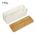 thumbnail image 3 of Uxcell Cable Management Box PP Cord Organizer Box w Tie to Hide Wires & Power Strips for Home Large White,Wood, 3 of 6