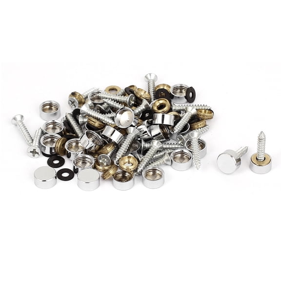 Unique Bargains 10mm Metal Mirror Screw Nails, 40 Pcs