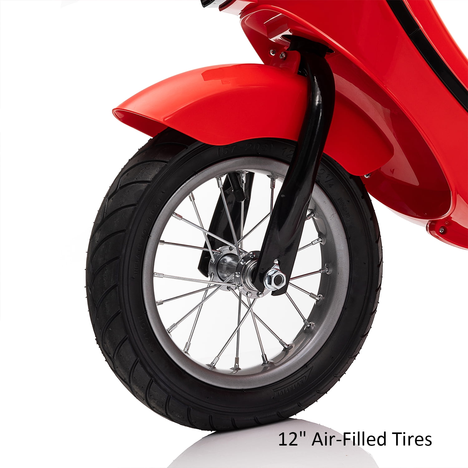 Track Seven 24V Ride on Motorcycle 250W Electric Motorcycle,  Max Speed 10 Mph, Twist-Grip Throttle,  2 Speeds, MP3 Player, Bluetooth, Ride on Toy Car for Boys Girls Age 8+, Red