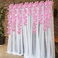 thumbnail image 4 of Guirnalda de ratán artificial con flores de cerezo (paquete de 4) | Enredadera colgante de 180 cm, color rosa, amarillo y blanco, para repisa de chimenea, decoración de Navidad, Acción de Gracias y, 4 of 8