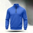 thumbnail image 5 of USNSM Mens Zip Up Sweatshirt No Hood Mock Neck Sweatshirts Men's Fleece Jackets Full Zip Lightweight Jacket with Pockets Blue L, 5 of 8