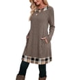 thumbnail image 3 of WIHOLL Long Sleeve Dress for Women Knit Tunic Sweater Dress Crew Neck Casual Fall Winter Dresses, 3 of 9